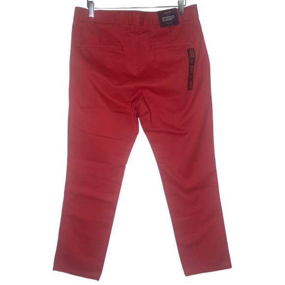 NWT Gap Mens Lived In Tapered Khaki Pants 32x30 Red Relaxed Fit Comfortable Styl - Picture 3 of 14